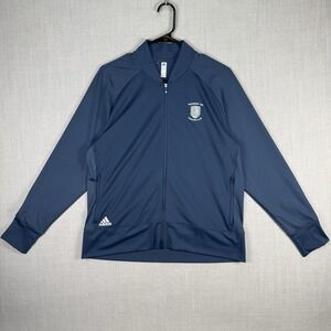Adidas Jacket Men's Size XL Blue Full Zip Golf Lightweight Perforated Logo